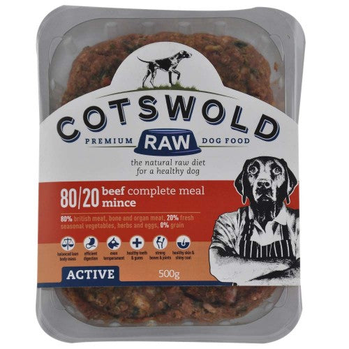 COTSWOLD RAW BEEF MINCE 80/20 ACTIVE, 500G