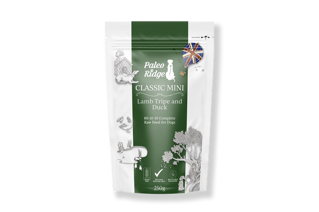 PALEO RIDGE CLASSIC MINI LAMB, TRIPE AND DUCK 80/10/10 250G