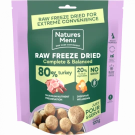 NATURES MENU FREEZE DRIED TURKEY 250G