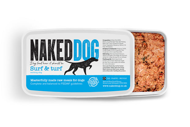 NAKED DOG PUPPY SURF AND TURF 500G X2 = 1KG