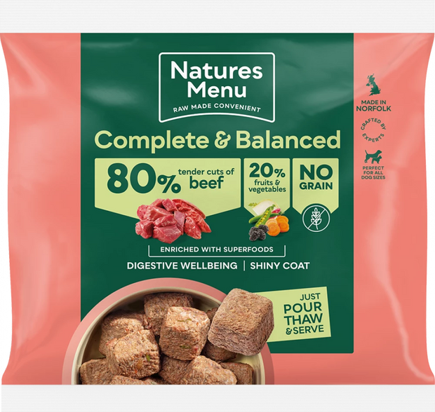 Natures Menu Complete & Balanced Raw 80/20 Beef with Superfoods 500G