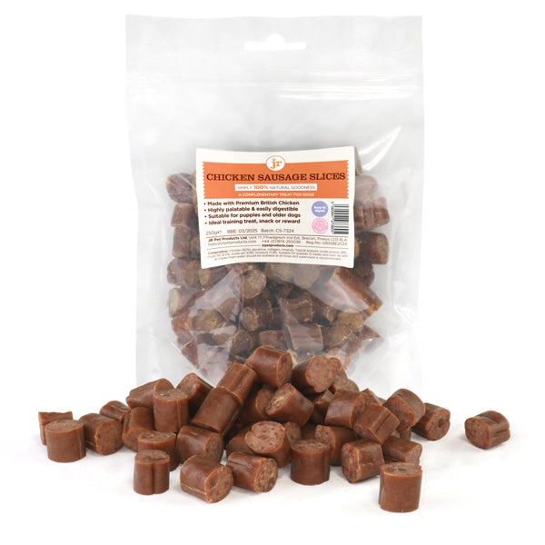 JR PET PRODUCTS CHICKEN SAUSAGE SLICES 250G