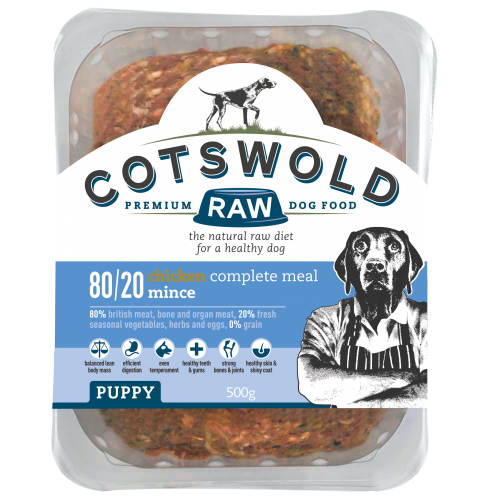 COTSWOLD RAW PUPPY MINCE CHICKEN, 500G