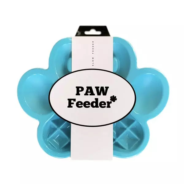 PAW FEEDER SLOW FEEDER ACTIVITY BOWL BLUE