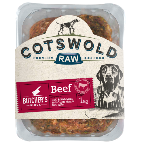 COTSWOLD RAW BUTCHERS BLOCK COMPLETE BEEF, 1KG