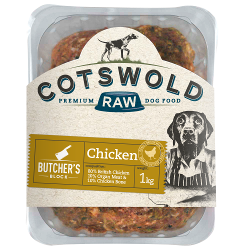 COTSWOLD RAW BUTCHERS BLOCK COMPLETE CHICKEN, 1KG