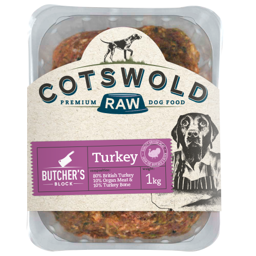 COTSWOLD RAW BUTCHERS BLOCK COMPLETE TURKEY, 1KG