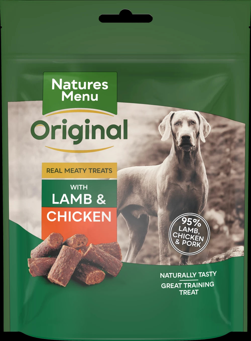 NATURES MENU LAMB AND CHICKEN TREATS 120G Brunos Dinner