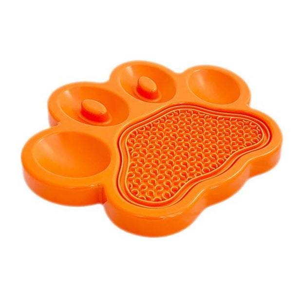 PAW 2-IN-1 FEEDER AND LICK PAD ORANGE