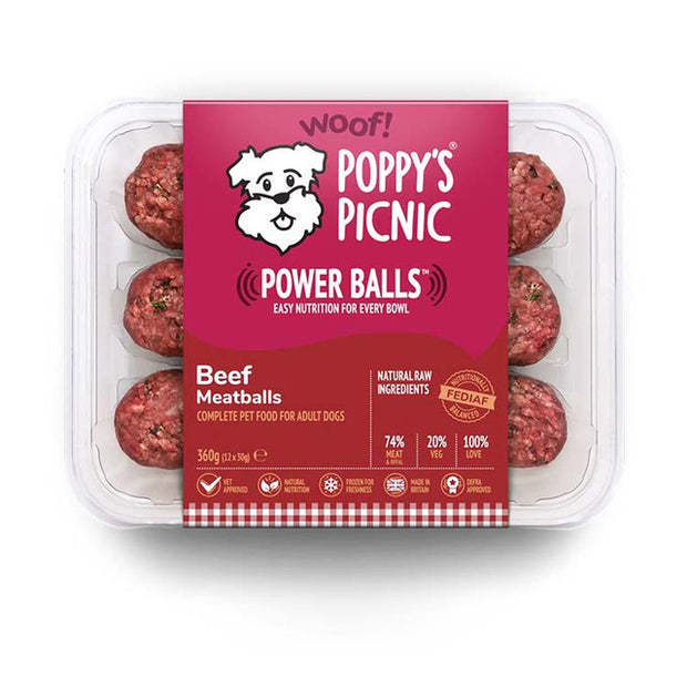 POPPYS PICNIC POWER BALLS BEEF COMPLETE 12 X 30G